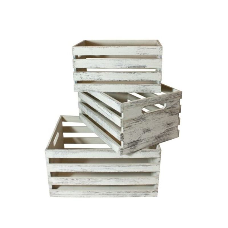 Trekasse Grå 40x30x18 cm Sett a 3 stk
