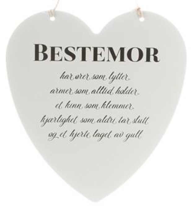 Hovedbilde Metallskilt hjerte...Bestemor ...