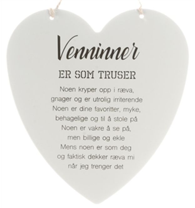 Hovedbilde Metallskilt Hjerte Venninner ...