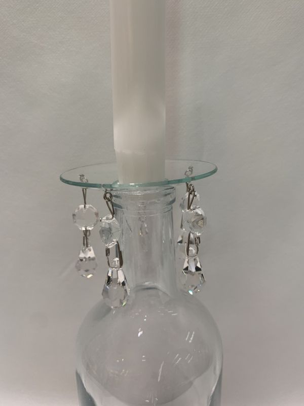 Lysmansjett med 5 swarovski krystaller Ø7 cm