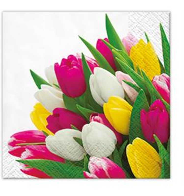 Serviett tulipan 25x25 cm a 20 stk