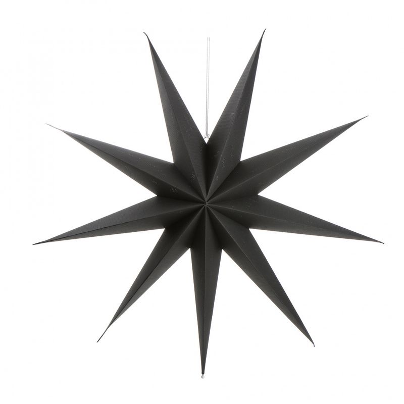 Adventstjerne sort papir 9 arm, 70 cm