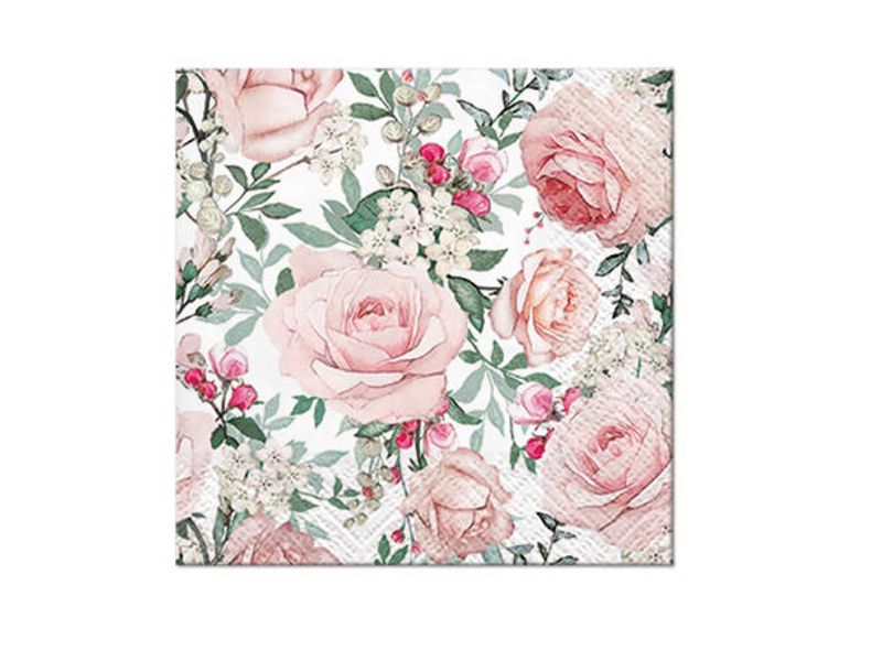 Serviett kaffe 20 stk Gorgeous Roses 3 lag 25x25cm