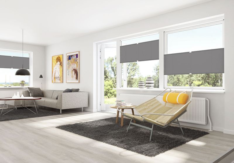 Plissegardin Hvit Flex med grep 60x130