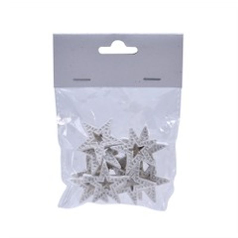 Stjerne Hvit 3,5 cm Pose a 12 stk