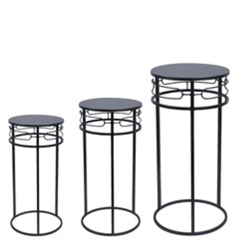 Pidestall sort/metall Liten 20x41 cm