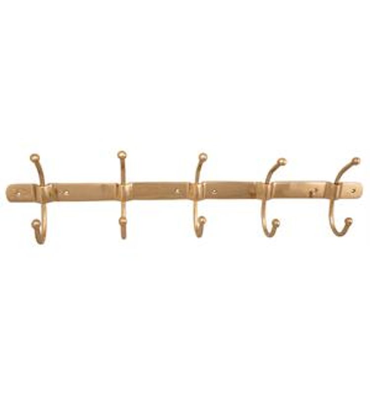 Knaggrekke 5 stk Messing 76x18x9 cm