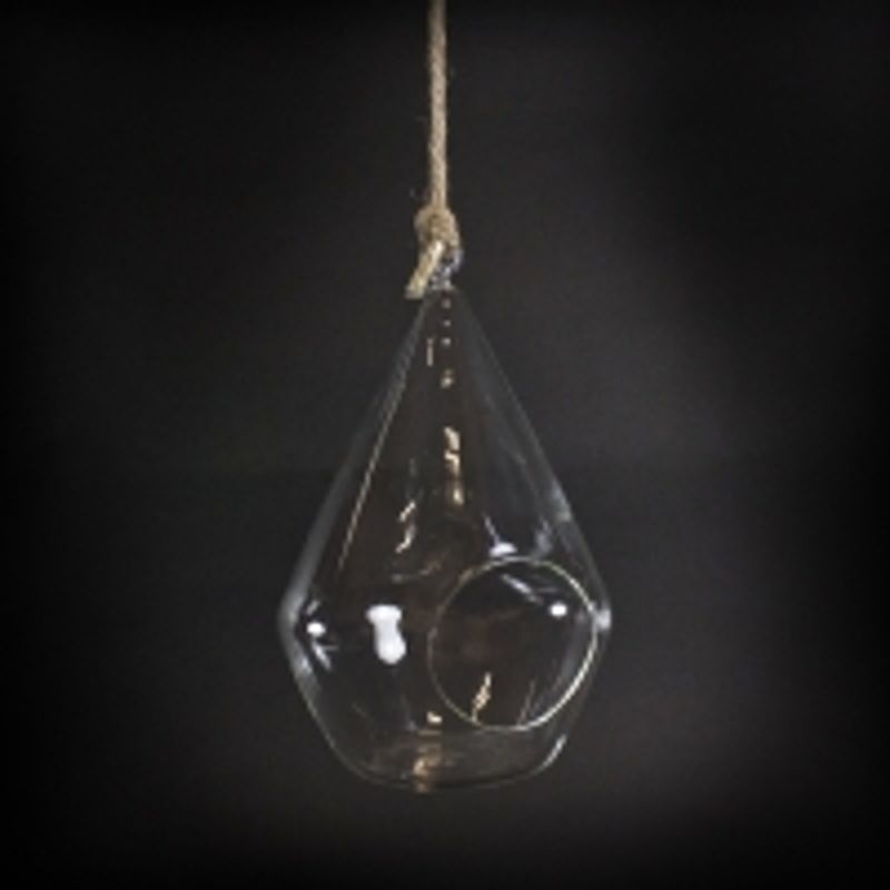 Glassheng dråpe m/tau 16x26 cm