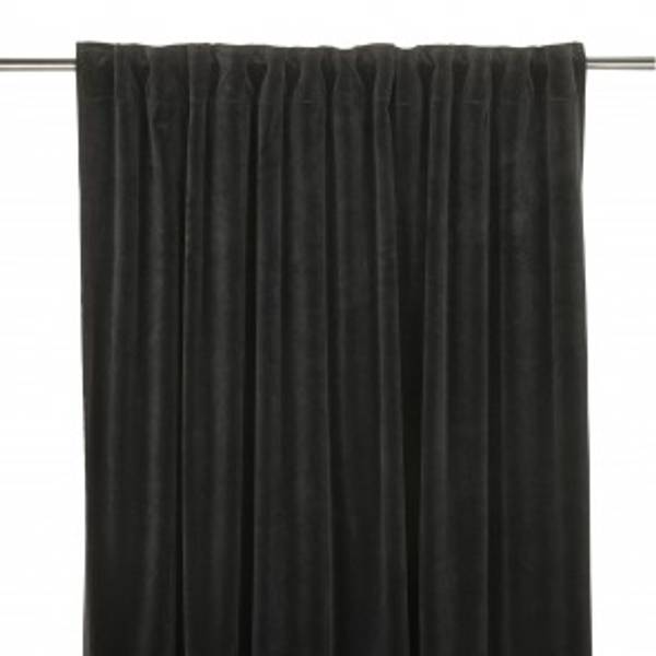 Fløyelsgarrdin Velvet sort 2x140x240 cm