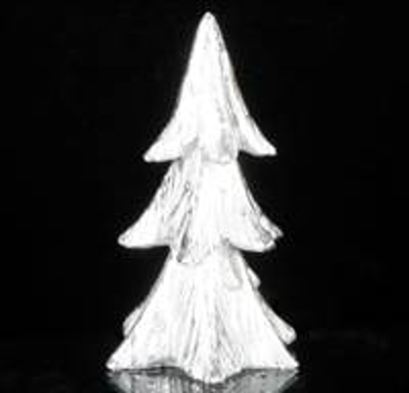 Juletre sølv polyresin 19,5cm