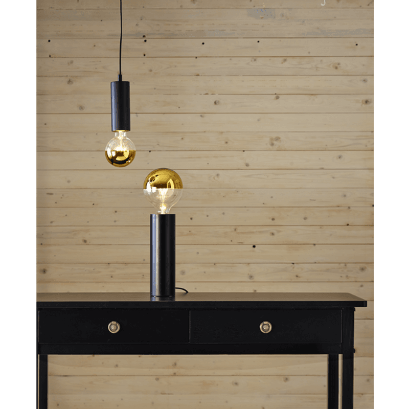 Bordlampe Tub sort tre 25 cm