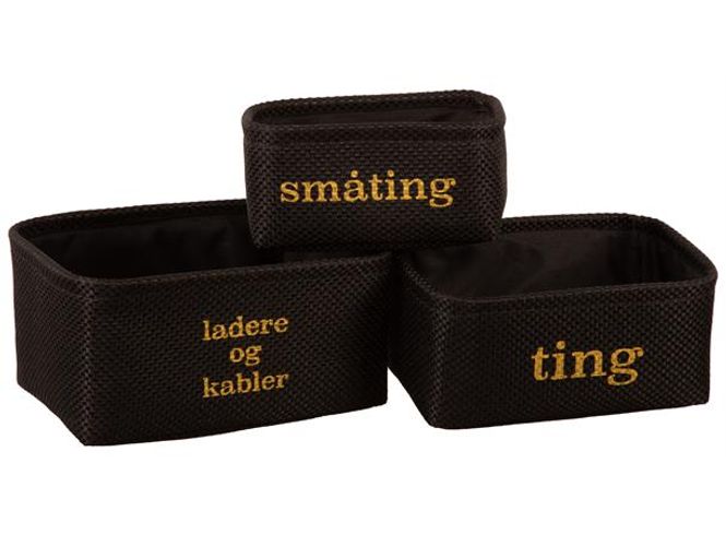 Hovedbilde Kurv sort Ting 24x16x11 cm