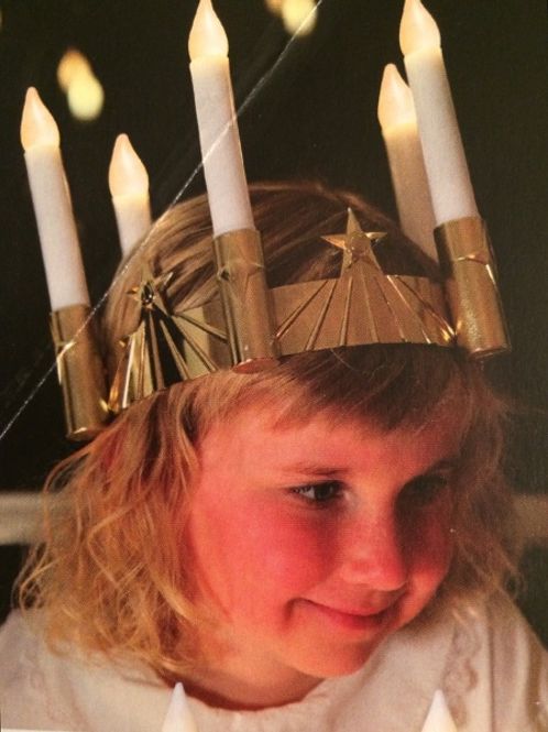 Hovedbilde Lucia krone gull Ledlys