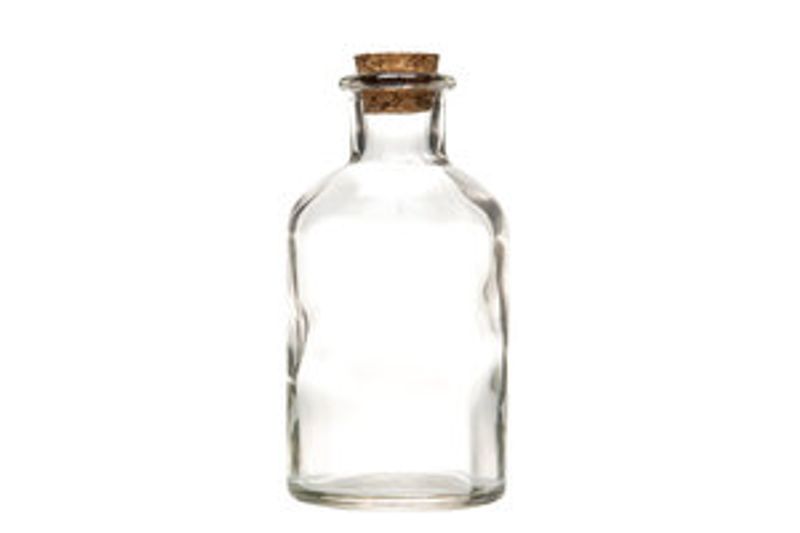 Glassflaske med kork Klar 7,2x12 cm