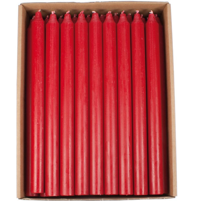 Kronelys rustikk rød 28 cm