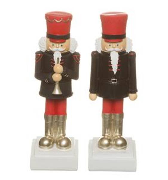 Tinnsoldat m/trompet sort/rød H16,5 cm