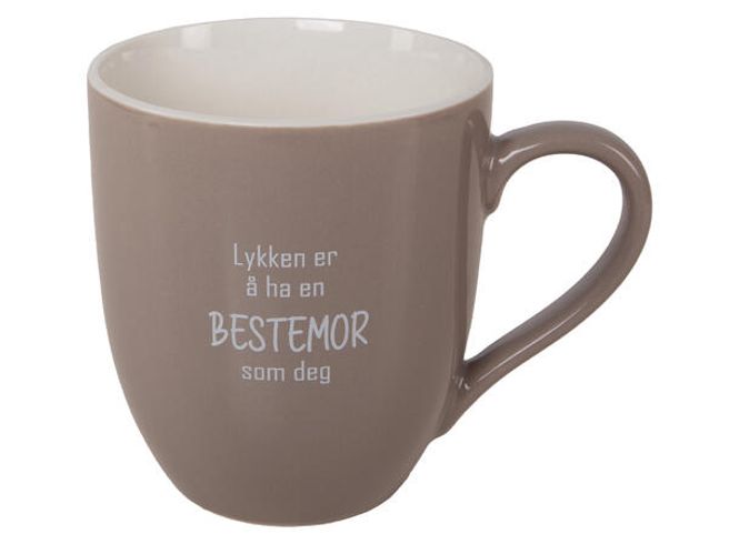 Hovedbilde Krus lykken...Bestemor beige ...