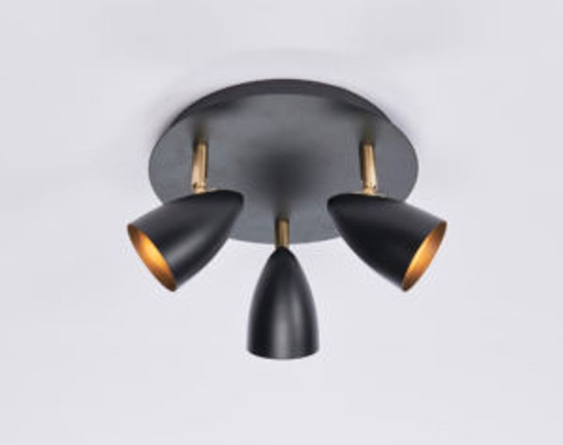 Plafond Elias Sort 3xGU10