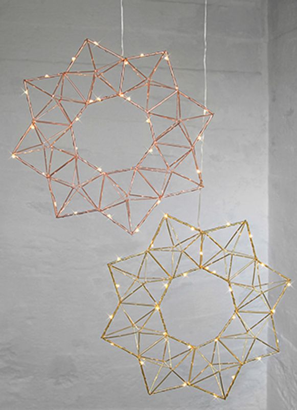 Adventstjerne Edge metall 30 lys messing Ø40 cm 