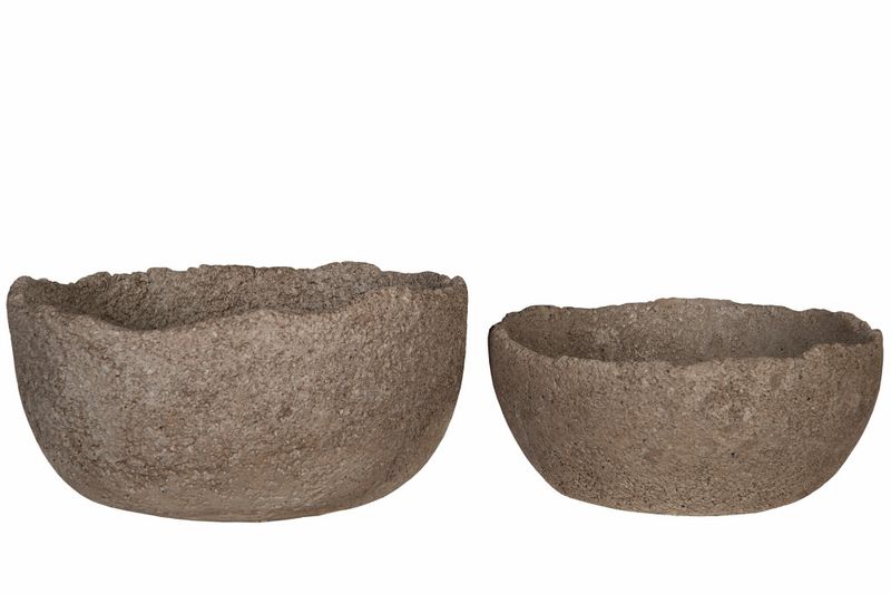 Blomsterpotte/krukke Natur cement Ø22x11,5 cm