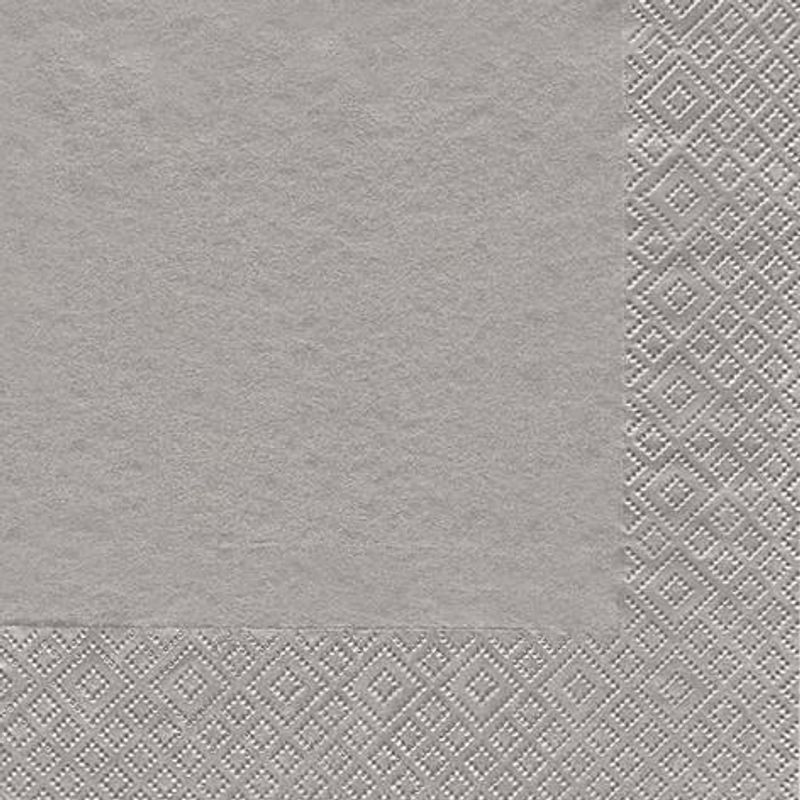 Serviett lunsj sølv 20 pk 33x33 cm