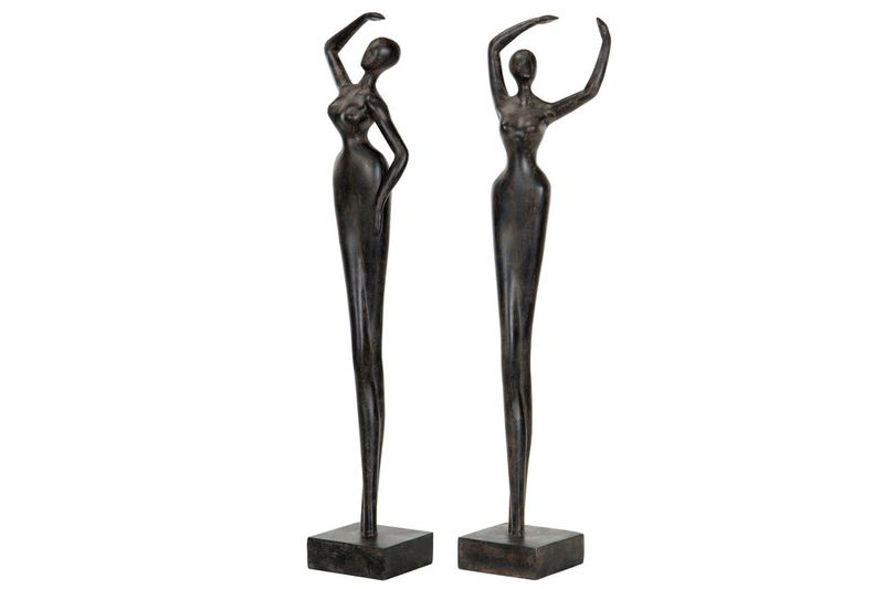 Kvinne brun 2 arm opp 11x8x47,5 cm
