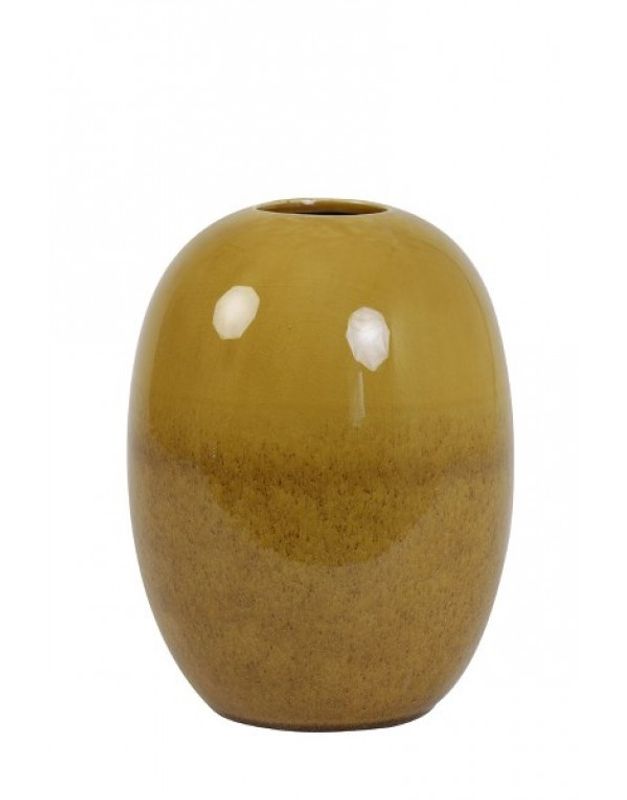 Vase deco Ocher yellow Ø 19x25,5 cm