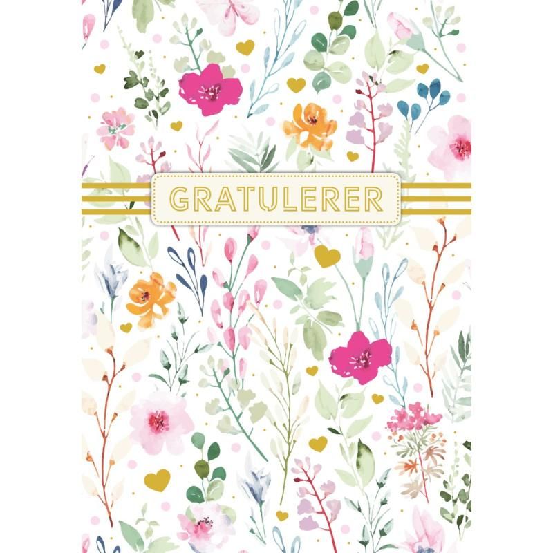 Kort A4 Gratulerer dobbel