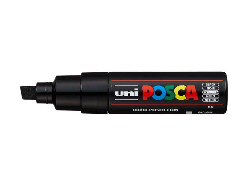 Uni POSCA PC-8K  Chisel 8mm  24 Black
