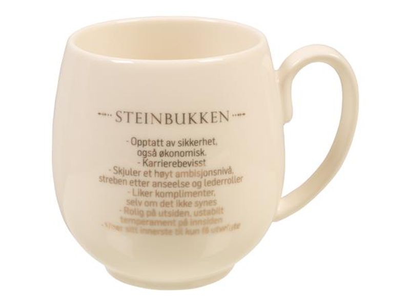 Krus Steinbukken hvit m/gull 9,5cm 400ml