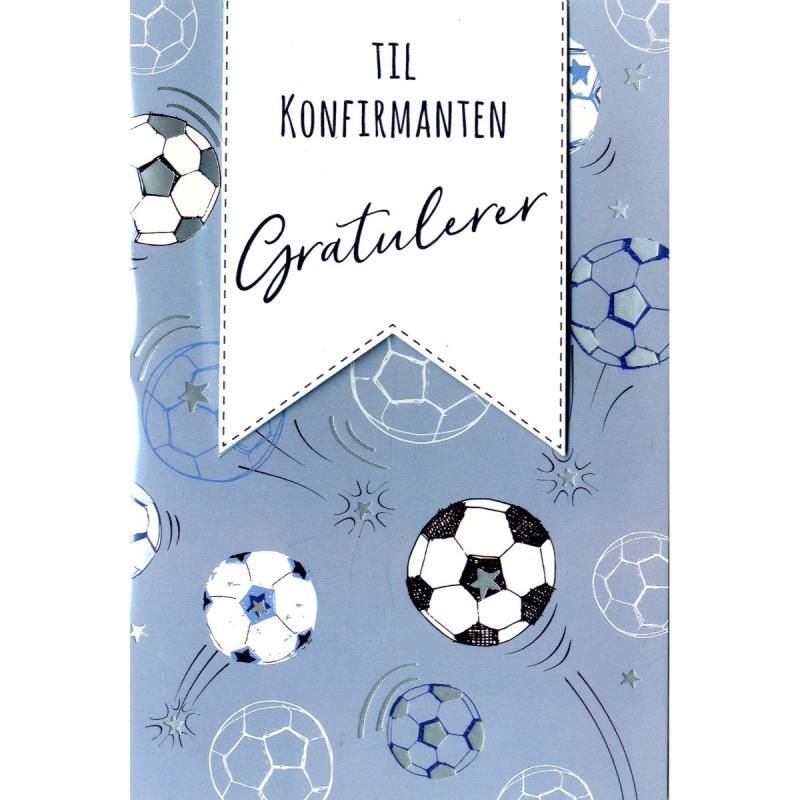 kort komfirmant gutt fotball dobbel