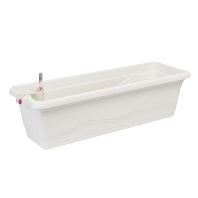 Balkongkasse selvvannende hvit 80 cm