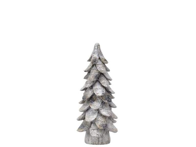 Juletre `bjørk` med glitter D10 H24 cm white/glitter