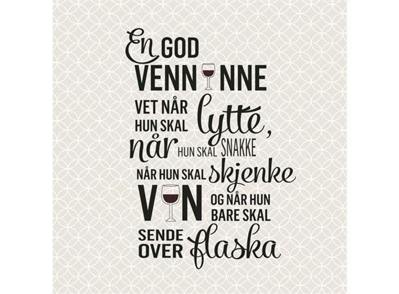 Serviett lunsj 20 stk God venninne beige 3 lag 33x33cm
