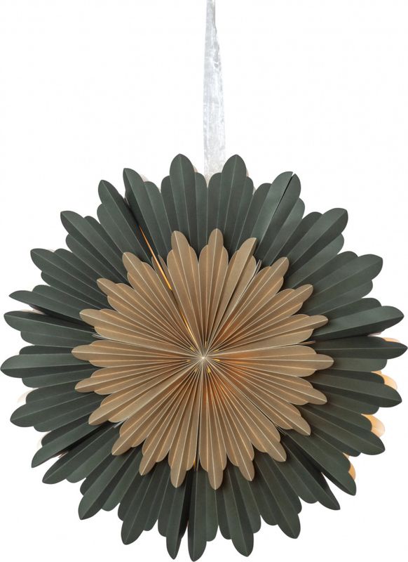 CRYSTAL stjerne 50 cm grønn/gull