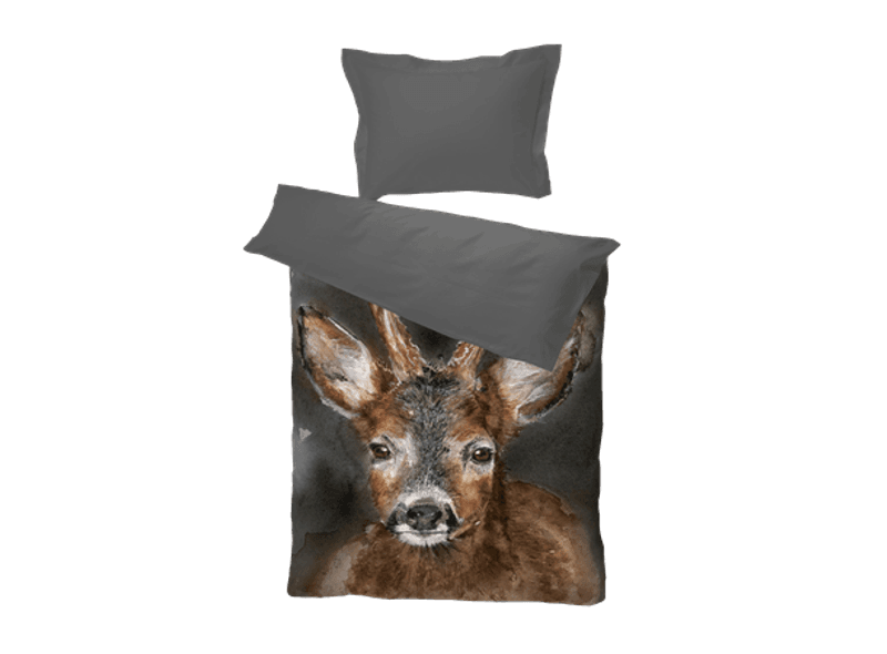 NordicWild Rådyr sengesett 140x220/50x70 Grå