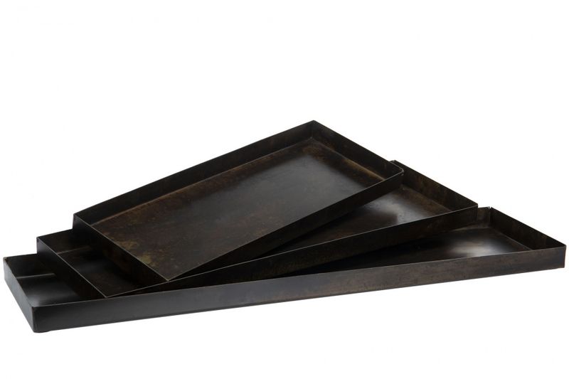 Lysfat/kakefat  Penny Metall Antik Brun 60x17cm 