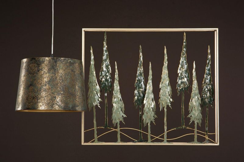 Taklampe Barock Sort patina Ø35x29 cm