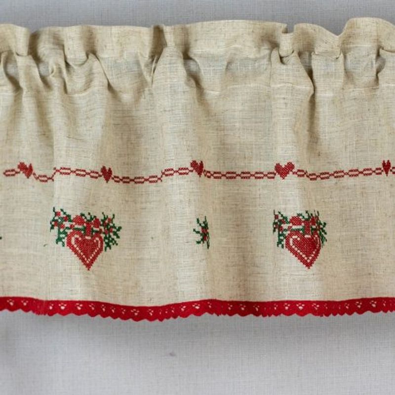 Gardinkappe Julehjerte 30 cm