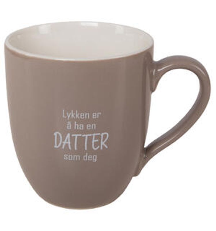 Krus lykken... datter beige m/hvit tekst