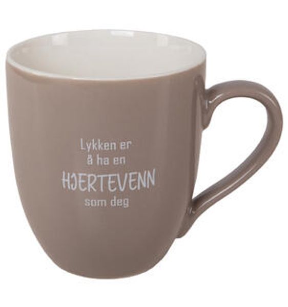 Krus Beige Lykken... Hjertevenn