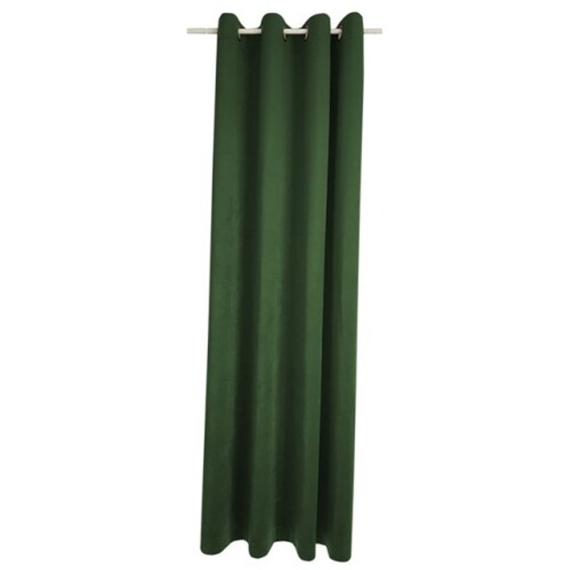 Velour gardin Grønn B 140 x L 220 cm 