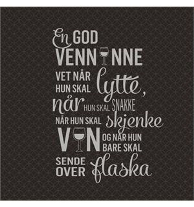 Serviett lunsj 20 stk God venninne sort 3 lag