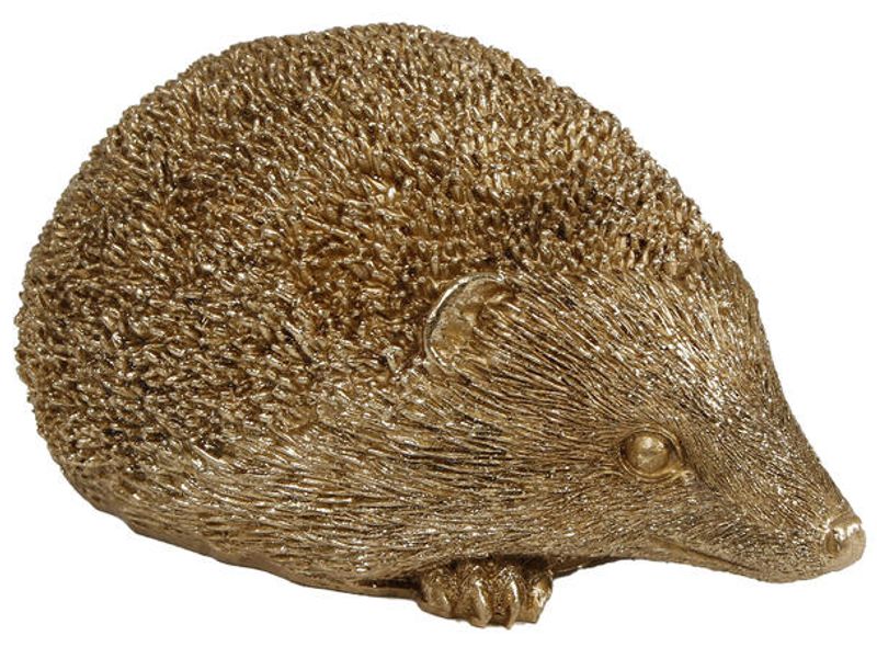 Pinnsvin gull polyresin 9x6x4cm