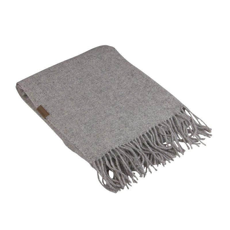 Pledd Lysgrå 100 % ull 130x170 cm