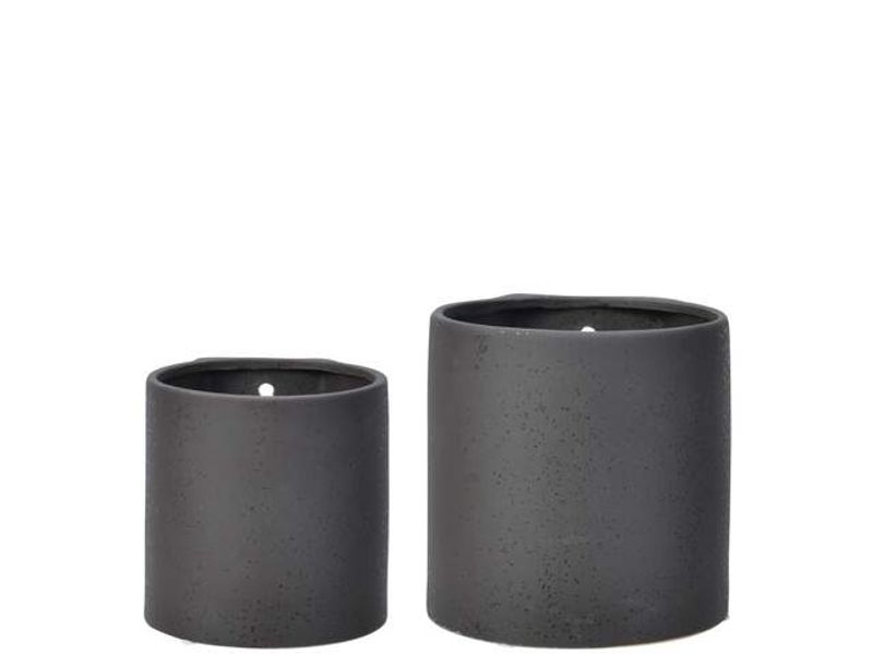 Veggpotte Emira Sandy black D 16 x H 17 cm