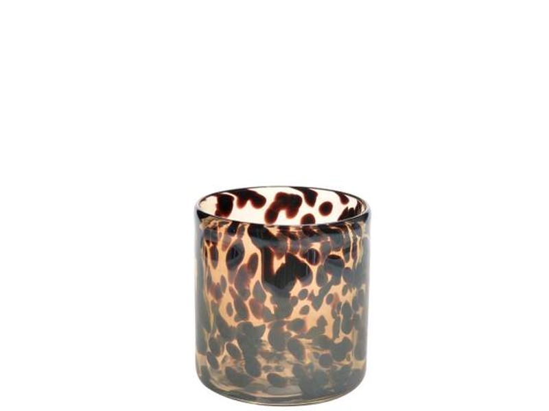Lyslykt D10H10 cm speckled brown