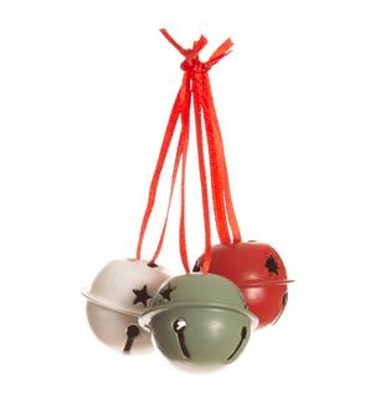 Bjelle metall hvit 3x3cm