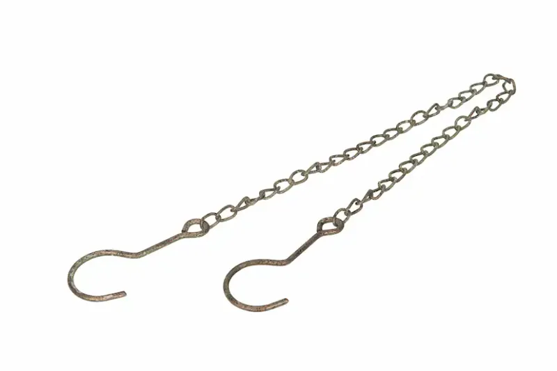 Kjede med 2 kroker 70 cm metall grønn