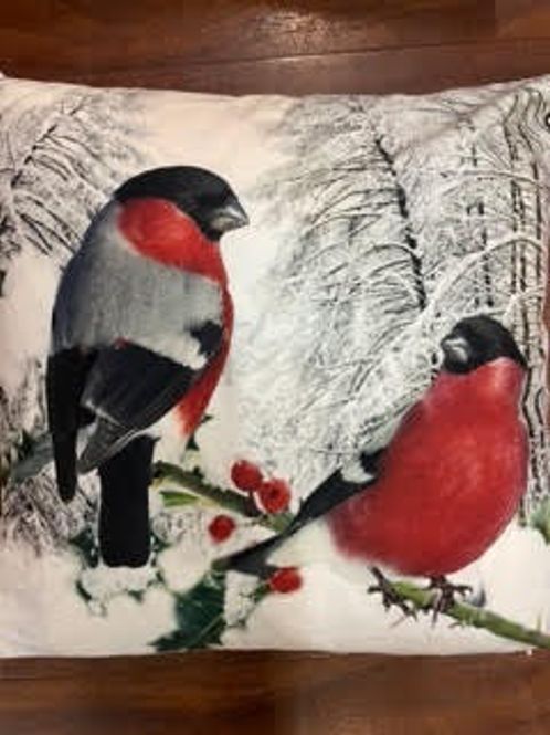 Hovedbilde Juleputetrekk Dompap 45x45 cm